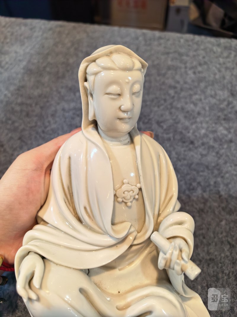 明 德化 “林希宗记” 持经观音坐像 - 图7